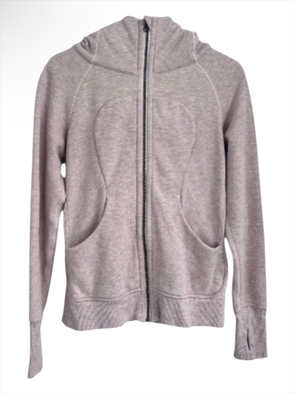 Lululemon Scuba Full Zip Hoodie Heathered Butter Pink Women’s Size 6
